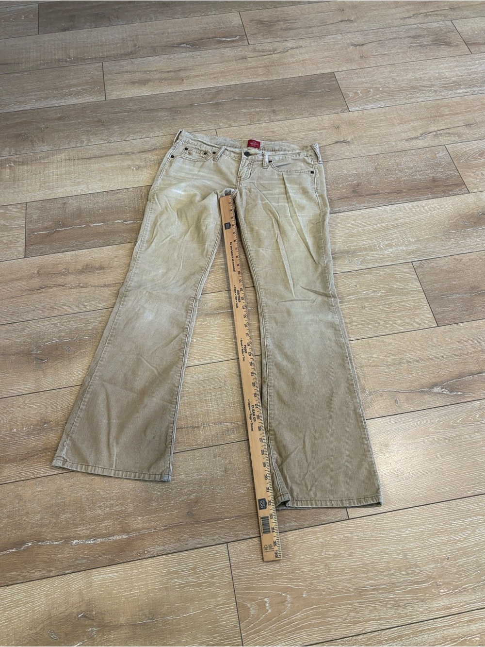 Vintage River Wash Tan Corduroy Bootcut Pants Size 4 Y2K Low Rise Stretch - Picture 4 of 7